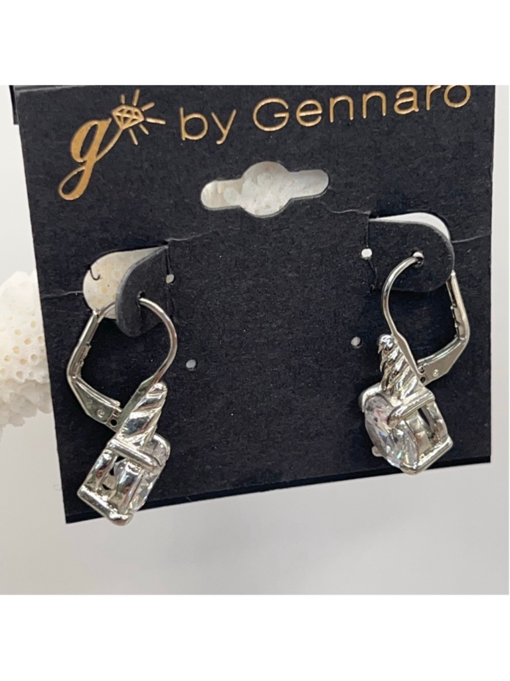 Gennaro Silver Crystal huggie hoop Earrings